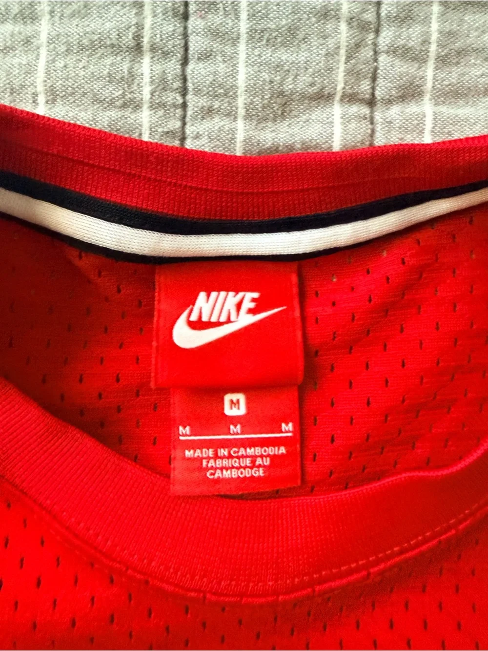 Nike Air Men's Red and Navy Jersey